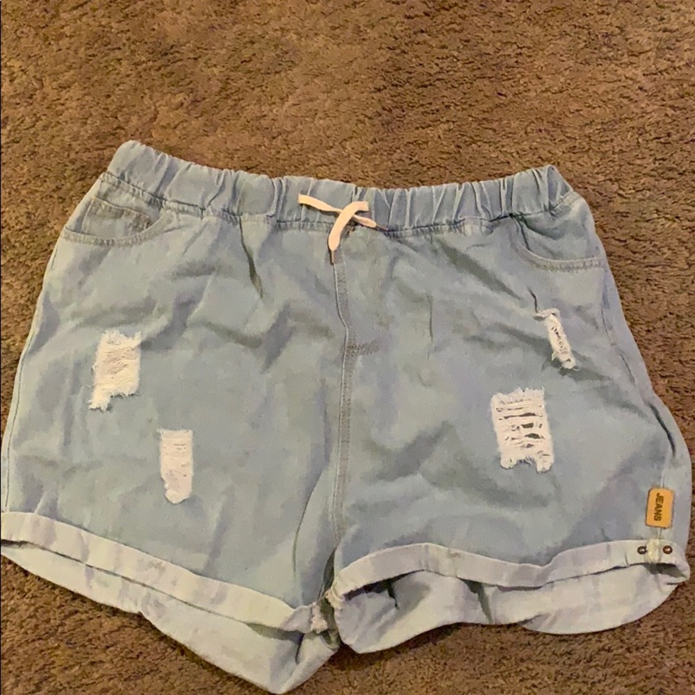 Plus size mom jean shorts